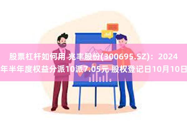 股票杠杆如何用 兆丰股份(300695.SZ)：2024年半年度权益分派10派7.05元 股权登记日10月10日