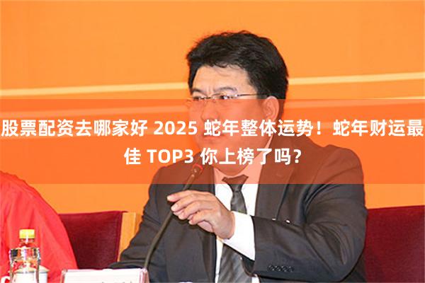 股票配资去哪家好 2025 蛇年整体运势！蛇年财运最佳 TOP3 你上榜了吗？