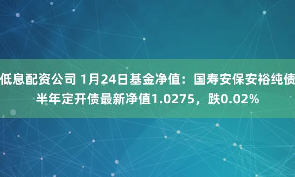 低息配资公司 1月24日基金净值：国寿安保安裕纯债半年定开债最新净值1.0275，跌0.02%